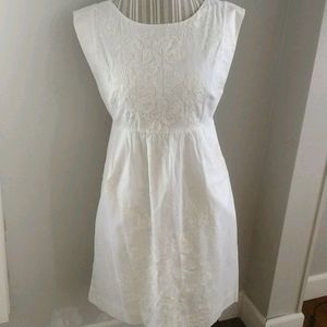 NWT J CREW White Embroiderd Summer Cotton Dress 6